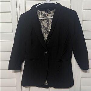 Stoosh Black Blazer with Lace Detail